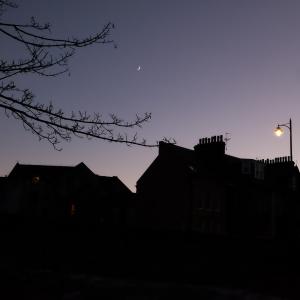 Crescent moon over St Andrews